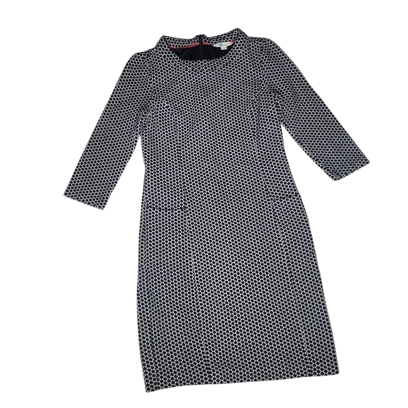 Boden Sarah Smart Day Navy White Dress Size 2 - Picture 3 of 8